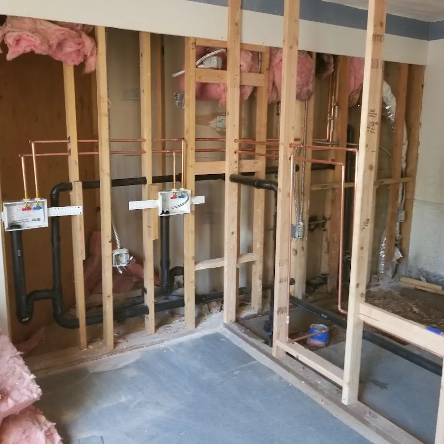 Copper pipe rough-in and plumbing installation in Orange City